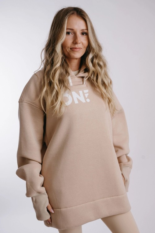 Beige Hoodie NUTTY LATTE