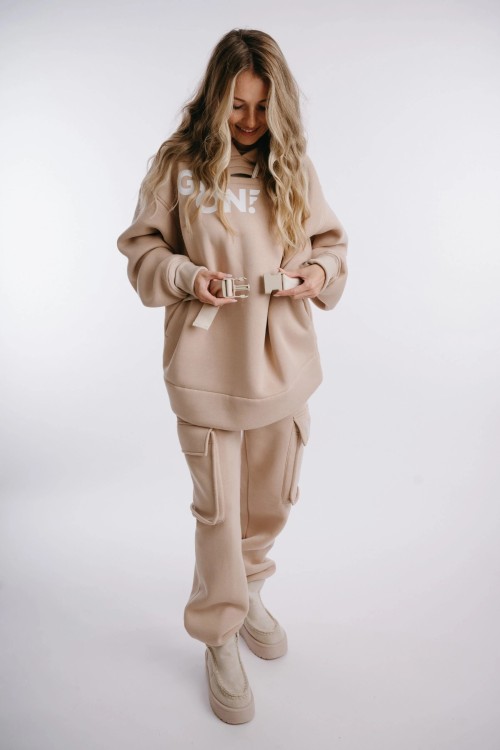 Beige Hoodie NUTTY LATTE