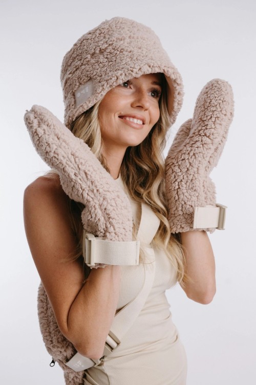 Beige Gloves 2in1 SLEEK&FLUFFY